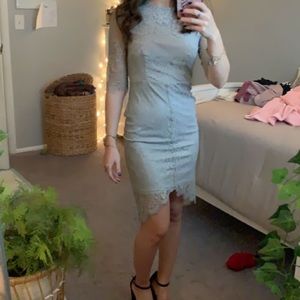 Lace cocktail midi dress
